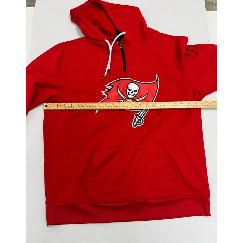 Tampa Bay Buccaneers‎ NFL Hoodie Mens XL Red Quarter Zip Pullover